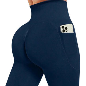 Leggings de Yoga Personalizados de Cintura Alta con Bolsillo Lateral, 220g, Nailon y Spandex, Elásticos, Largos hasta el Tobillo, para Mujer - Product Image 4