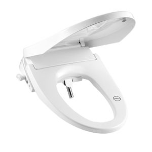Sedile del water bianco intelligente con telecomando allungato Bidet luce notturna elettrica autopulente essiccatore d'aria facile installazione - Product Image 1