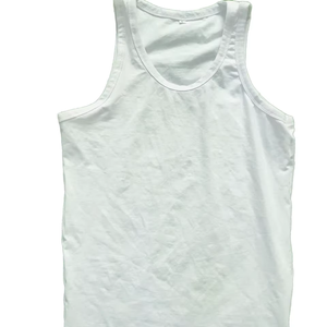 Premium Casual Ribbed <b>Crop</b> <b>Men</b> Tank <b>Top</b> Summer Quick Dry Breathable O-Neck Solid Knitted Style OEM Custom Front Polyester/Cotton - Product Image 1