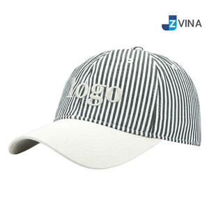 Gorra de Béisbol a Rayas con Logotipo Personalizado, Bordado, Ajustable, Unisex, Casual, para Primavera/Verano - Product Image 3