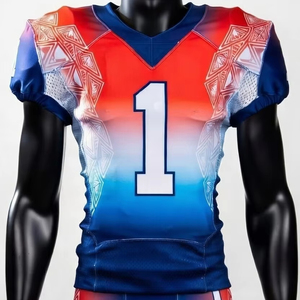 Uniforme de football américain pour homme, léger, respirant, à manches courtes, personnalisé, grande taille, haute qualité, 100% polyester, couleur unie - Product Image 1