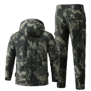 Ensemble de vêtements RICSA en polaire thermique pour la chasse en plein air en hiver, veste et pantalon chauds et respirants en polyester/coton pour la randonnée et le camping pour hommes - Product Image 3