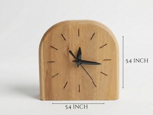 Modern Natural Finish Wooden <b>Desk</b> Clock <b>Electronic</b> Movement Touch Sensing Silent Function Needle Display-Office Living Room - Product Image 1