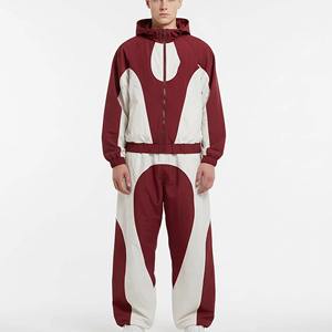 Men's Orange Solid 2 in 1 Loose Fit Full <b>Zip</b> Stand Collar Casual Sportswear Set Winter Wear Breathable Polyester Fabric - Product Image 5