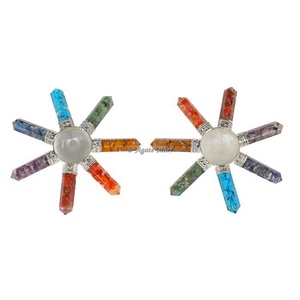 Aventurine verte sept cristaux de Chakra générateur d'énergie de guérison agate sculptée écologique Style Feng Shui décoration de la maison amour - Product Image 3