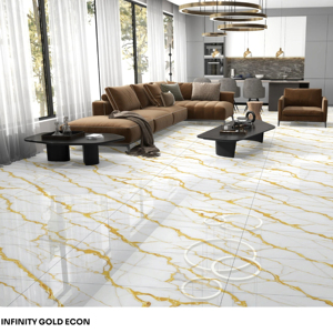 Panel de Porcelana Brillante Prime Luster de 600x1200mm 60x120cm 24x48 Pulgadas, Azulejo de Superficie Arquitectónica Moderna - Product Image 1