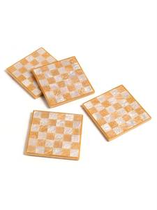 Sous-verres carrés en résine avec tapis antidérapants, design moderne, écologiques, 4x4 pouces, épaisseur personnalisée - Product Image 3