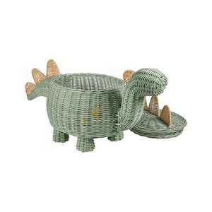 Cesta de Almacenamiento de Mimbre con Forma de Dinosaurio, Organizador Hecho a Mano de Ratán Natural para Habitación Infantil, Guardería y Hogar - Product Image 4