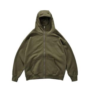 Sudadera con Capucha y Cierre de Cremallera para Hombre, Color Verde Oliva, Corte Regular, Algodón Antiarrugas, Secado Rápido, Transpirable y Ecológica (OEM) - Product Image 1