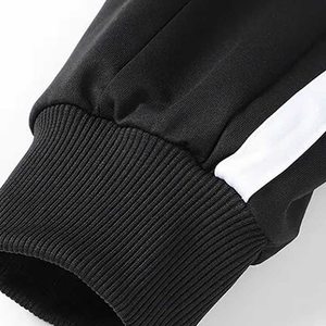 Unisex Black Green White Striped Tracksuit Full <b>Zip</b> Stand Collar Sporty Style Autumn Wear Regular Fit With Side Pockets - Product Image 5
