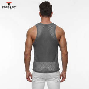 Factory Price Breathable Plain Dyed <b>Men</b> Sports Mesh Sleeveless Mesh <b>Singlets</b> <b>for</b> <b>Men</b> Transparent Vest <b>for</b> Sale Transparent Vest - Product Image 5