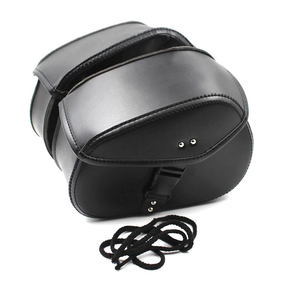 Motorcycle Double-layer Leather Saddle Bag Waterproof Tool Bag for Black Leather Saddle Bag with Snap Closure for Motorcycle Use - Product Image 5