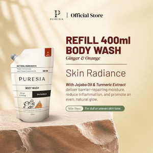 Recarga de 400 ml de Gel de Ducha Puresia con Jengibre y Naranja, Refrescante, Tipo Líquido, para una Piel Radiante, Natural, Orgánico y a Base de Hierbas - Product Image 1