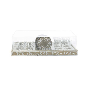 New style set of wiping trays with acrylic covers and coasters, <b>Ramadan</b> EID holiday decorations, handcrafted from Vietnam. - Product Image 2