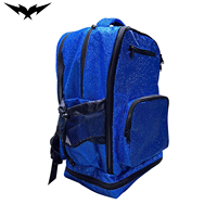 Sac à dos de sport décontracté géométrique scintillant, personnalisable avec logo d'équipe, bleu pailleté, unisexe, résistant à l'eau, grande capacité