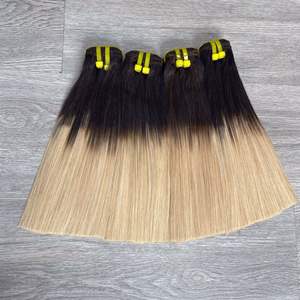 Vente en gros 100% Vietnamien Super Double Os Droit pour Ombre Blonde Tissage Extensions de Cheveux Vierges Remy Cheveux bruts - Product Image 2
