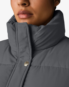 Nuevo Chaleco Corto Acolchado para Mujer, Color Gris Oscuro, Cuello Alto, Abrigo de Invierno, Venta al Por Mayor, Chaqueta de Invierno con Logotipo Personalizado - Product Image 3