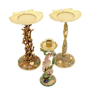 Diseño de caballito de mar, candelabro pintado con aerosol, candelabro hecho a baja temperatura, aleación de Zinc, oro rojo, adorno para el hogar de alta calidad - Product Image 4