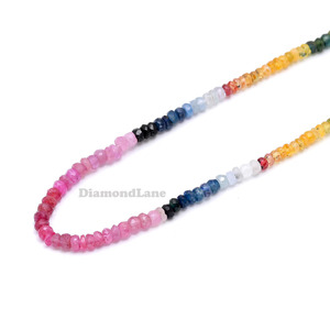 Perles Rondelles Multicolores en Saphir Naturel Facettées AAA 3-4mm, Fil de Pierres Précieuses de 16 Pouces, Fournisseur en Gros pour la Fabrication de Bijoux - Product Image 3