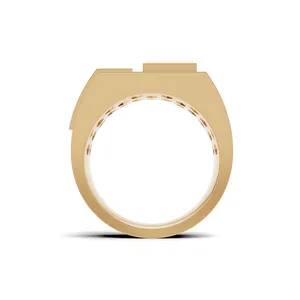 Anillo de Diamantes para Hombre Ascent Edge Square, Corte Redondo y Princesa, 7 Piedras, Anillo de Diamantes Creados en Laboratorio - Product Image 3