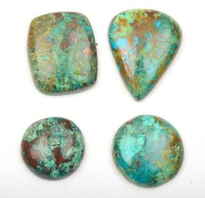 Pierres précieuses de chrysocolle naturelles en cabochons de qualité supérieure pour la création de bagues, pendentifs, colliers, macramé - Prix de gros - Product Image 3