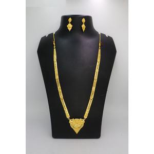 Conjunto de joyería con collar y aretes, chapado en oro, latón puro, diseño indio de alta calidad. - Product Image 3