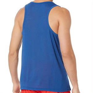 The Perfectionists Men's <b>Red</b> Sleeveless <b>Tank</b> <b>Top</b> O-Neck Polyester Quick Dry Solid Color Casual Workout Wear - Product Image 3