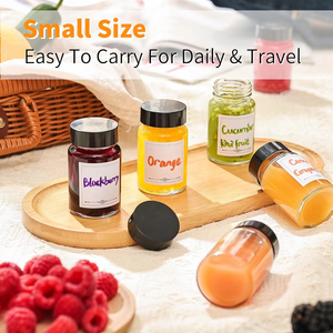 Botellas de Vidrio de 2 oz (<span class=keywords><strong>60</strong></span> <span class=keywords><strong>ml</strong></span>) con Tapa Negra, Boca Ancha, Botellas Pequeñas de Vidrio para Jengibre, Frascos Transparentes Mini para Viaje, a Prueba de Fugas - Product Image 6