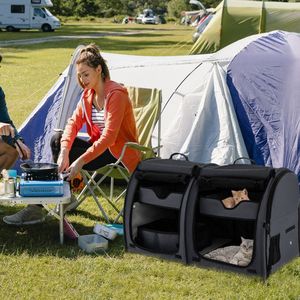 Trasportino per Animali a Doppio Scomparto con 2 Amache Rimovibili, Accessori da Viaggio di Alta Qualità per i Tuoi Amici Pelosi - Product Image 2