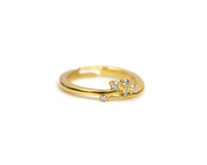 Yellow Gold Zircon Flower <b>Ring</b> Minimalist Design Bezel Setting Round Brilliant Cut Unisex Wedding Engagement Gift Everyday Wear - Product Image 3