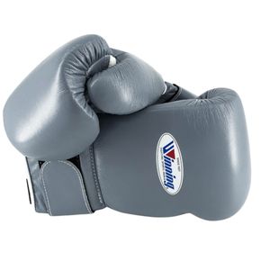Guantes de Boxeo Winning para Entrenamiento, 14oz 16oz, Grises, Personalizables, con Cordones/Correas, Transpirables, de Cuero, Dedos Completos - Product Image 3