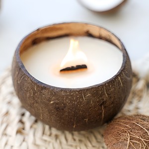 Dinner table decor natural scented vessel <b>candles</b> luxury coconut shell <b>candle</b> supplier price - Product Image 5