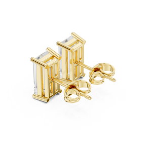 Pendientes de diamantes cultivados en laboratorio de oro de 18 quilates, certificados por IGI, corte esmeralda, D-F VVS-VS, diseño personalizado, diamante personalizado - Product Image 3