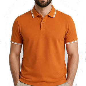 Polo Ringer Homme à Coutures Durables, Manches Courtes, Col en Maille Côtelée, Respirant, Décontracté, pour le Golf, Qualité Supérieure, Service OEM - Product Image 1