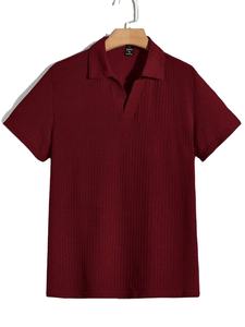 Polo de Manga Corta para Hombre, 100% Algodón Puro, Informal, de Negocios, para Todas las Temporadas, Corte Ajustado, para Hombres de Mediana Edad, Largo Corto, Liso - Product Image 6