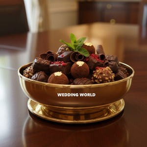 Bol à chocolat carré en métal avec plateau, qualité supérieure, bol à bonbons de table, dernière collection, bol à chocolat de luxe - Product Image 6