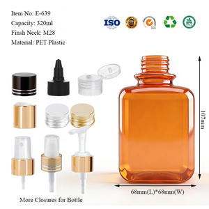 Wholesale 320ml Orange PET Plastic Square <b>Pump</b> <b>Bottle</b> for Lotion Hand Soap Body Oil Skincare Custom Cosmetic Packaging Container - Product Image 6
