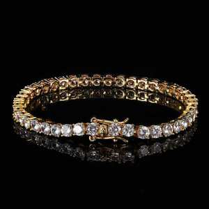 Bracelet tennis plaqué or avec diamants de laboratoire taille brillant rond, serti en canal, pour usage quotidien - Product Image 3