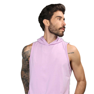 Camiseta Deportiva Transpirable Personalizada al por Mayor para Hombre, de Algodón/Poliéster, con Capucha, Informal, de Punto, para Gimnasio - Product Image 2