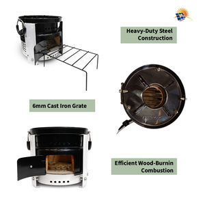 Poêle à bois extérieur moderne en acier inoxydable pour la cuisine, le chauffage des fermes, écologique, durable, à un prix imbattable - Product Image 4