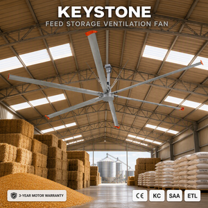 พัดลมระบายความร้อนขนาดใหญ่ Keystone HVLS ช่วยลดค่า THI ปรับปรุงความสบายของโคในพื้นที่พักผ่อนแบบฟรีสตอลล์ - Product Image 1