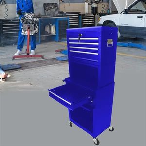 Carrello Portautensili Blu a 6 Cassetti con Ruote, Banco da Lavoro e Armadietto ad Alta Capacità - Product Image 2