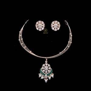 Zara Gold Plated Designer Polki Necklace & Earring Set for Bridal Wedding Festival - Product Image 2