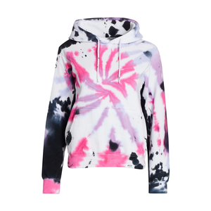 Solid Trader Chic Modern Vibe Premium Breathable Fabric Beautiful Pastel Swirl Printed Pullover Women <b>Tie</b> <b>Dye</b> <b>Hoodie</b> - Product Image 1