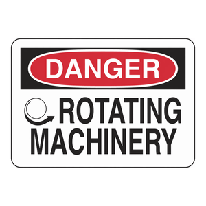 Panneau de signalisation de sécurité pour machines rotatives - Panneau de signalisation en PVC imprimé UV pour les zones d'équipements industriels - Product Image 1