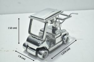 รถกอล์ฟขนาดเล็กดีไซน์เนอร์คุณภาพดีที่สุด โมเดลโลหะตกแต่ง รถเข็นอเนกประสงค์อะลูมิเนียม แบบตั้งโชว์บนโต๊ะ มีจำหน่ายแล้ว - Product Image 4