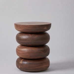 Organic Curved Pebble <b>Stack</b> Side Table – Modern Aesthetic Metal Plant & Display Stand Handmade Side Coffee <b>Stool</b> - Product Image 6