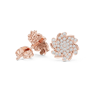 Pendientes de compromiso de oro amarillo de 14 quilates con diamantes cultivados en laboratorio para mujer |   Diamante Cultivado Nuevo - Product Image 6