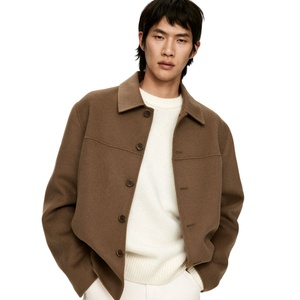 Suéter de Punto Casual para Hombre, 450G, 100% Lana, Hombros Caídos, Color Sólido, Logotipo Frontal, Ideal para Invierno 2027 - Product Image 4