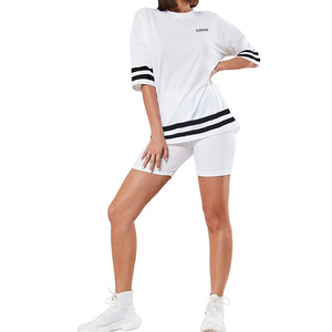 Ensemble T-shirt et Short Décontracté Deux Pièces Assorti Prix Usine / T-shirt à Manches Courtes avec Short Élégant pour Usage Quotidien 2026 - Product Image 1